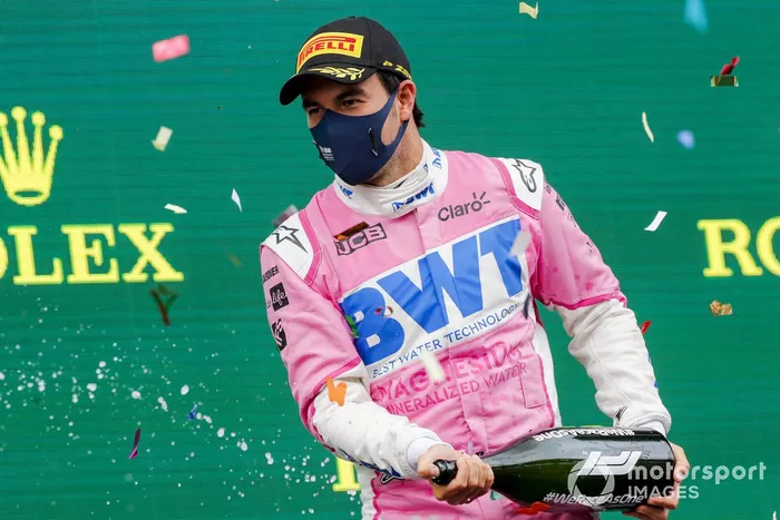 Podio: segundo lugar Sergio Pérez, Racing Point