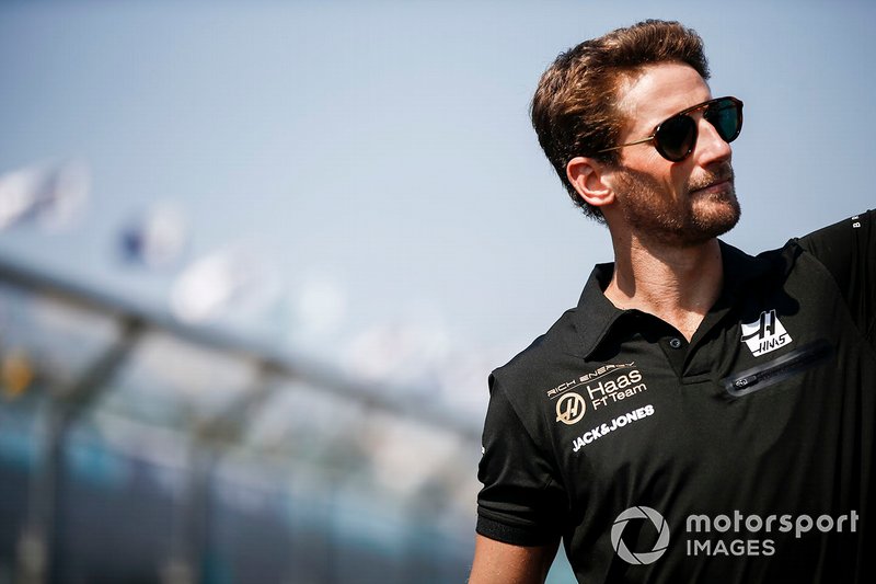 Romain Grosjean, Haas F1, in the drivers parade