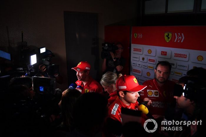 Sebastian Vettel, Ferrari y Charles Leclerc, Ferrari