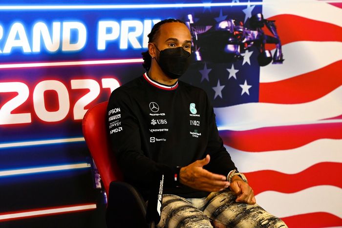 Lewis Hamilton, Mercedes en la rueda de prensa de los pilotos