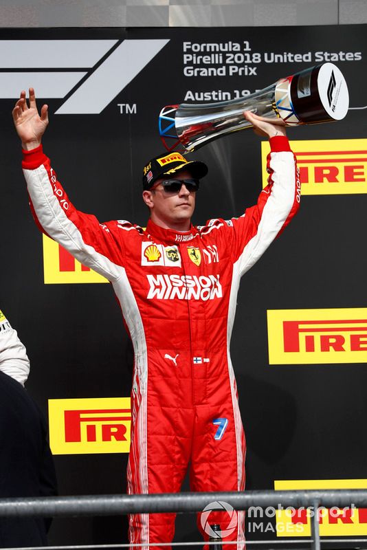 Podio: ganador de la carrera Kimi Raikkonen, Ferrari
