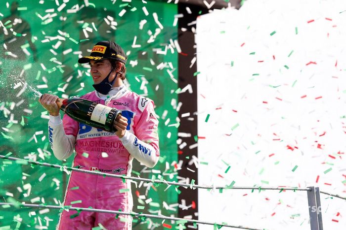 Podio: tercer lugar Lance Stroll, Racing Point