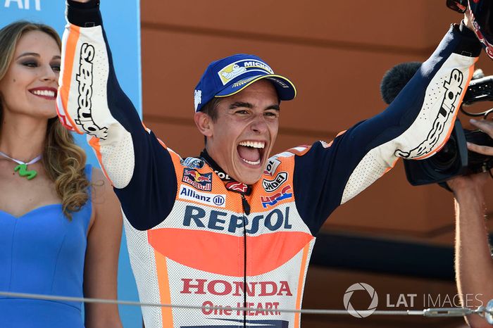Podio: ganador Marc Marquez, Repsol Honda Team