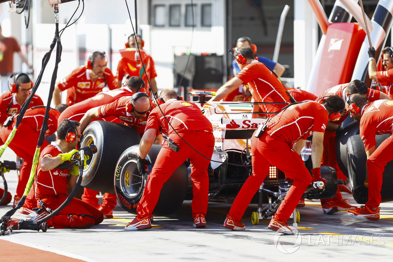 Charles Leclerc, Ferrari SF70H pit stop