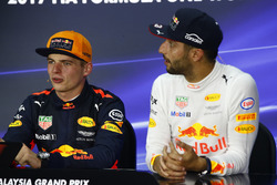 Max Verstappen, Red Bull Racing, race winner, third place Daniel Ricciardo, Red Bull Racing, in the Press Conference