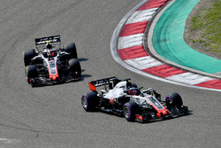 Romain Grosjean, Haas F1 Team VF-18 and Kevin Magnussen, Haas F1 Team VF-18