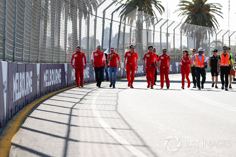 Track walk with Sebastian Vettel, Ferrari