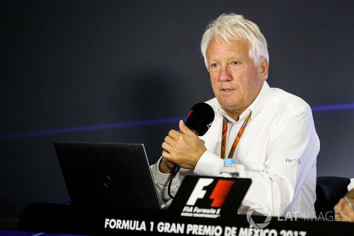 Charlie Whiting, FIA Delegate in the Press Conference discussing the Kimi Raikkonen, Ferrari and Max Verstappen, Red Bull Racing incident at United States Grand Prix