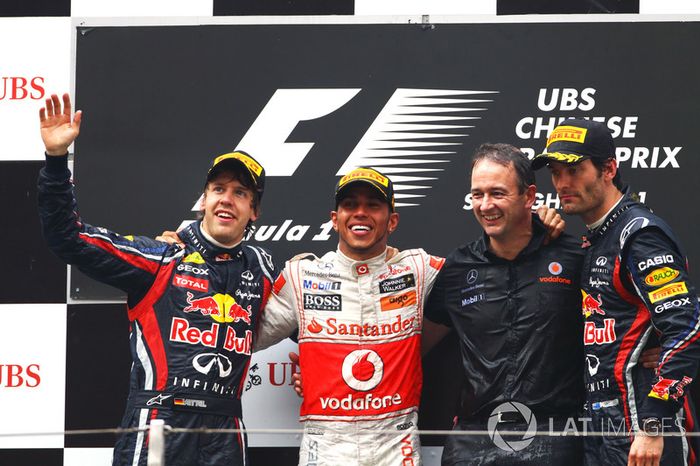 2011: 1. Lewis Hamilton, 2. Sebastian Vettel, 3. Mark Webber
