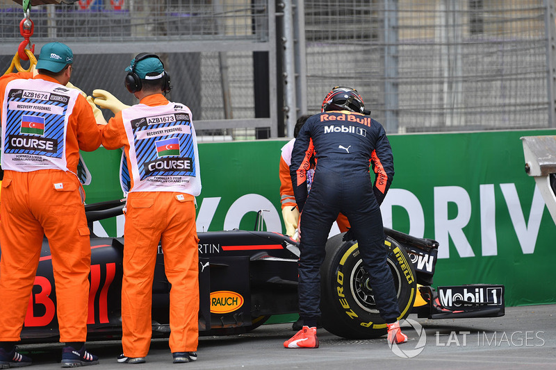 Max Verstappen, Red Bull Racing RB14 kaza