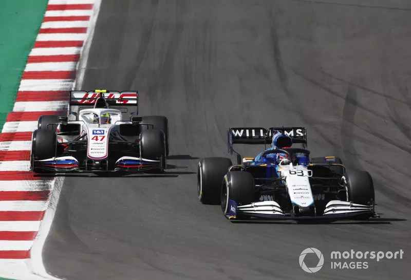 George Russell, Williams FW43B, Mick Schumacher, Haas VF-21
