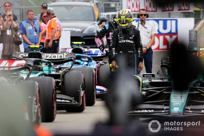 Lewis Hamilton, Mercedes-AMG, en Parc Ferme tras la clasificación