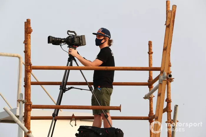 Team technicians observing with cameras