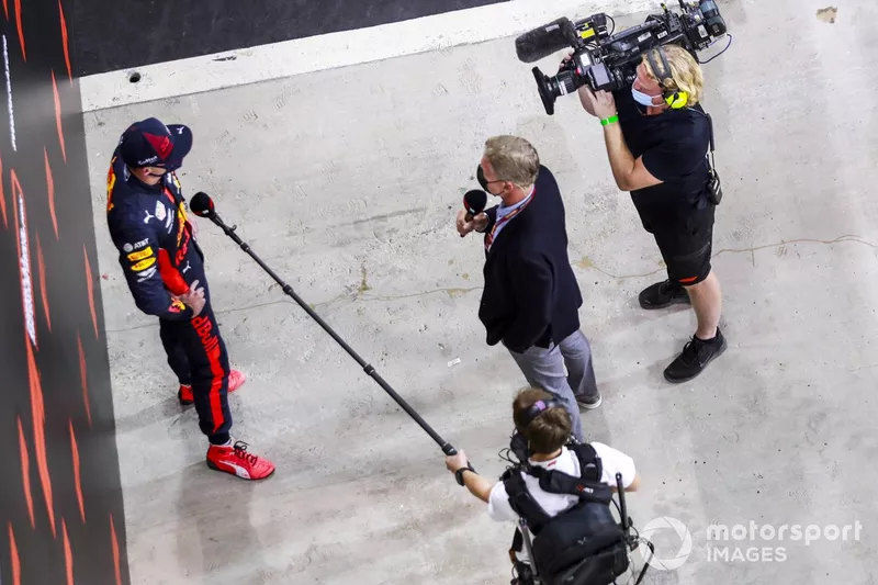Max Verstappen, Red Bull Racing, in gesprek met de pers 