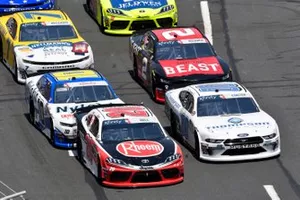  Christopher Bell, Joe Gibbs Racing, Toyota Supra Rheem and  Cole Custer, Stewart-Haas Racing, Ford Mustang Thompson Pipe Group
