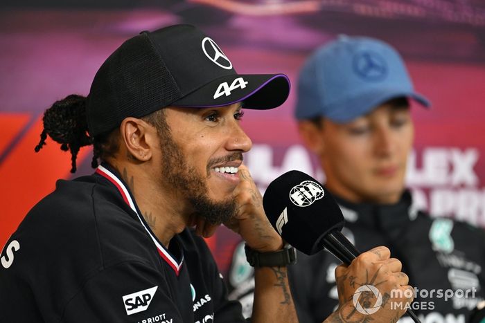 Lewis Hamilton, Mercedes-AMG F1 Team, 2º, en la rueda de prensa posterior a la carrera 
