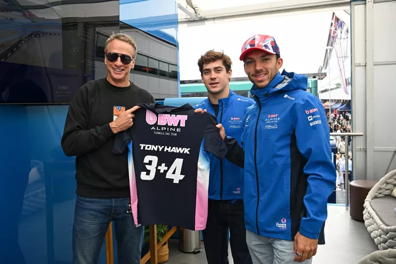 Pierre Gasly, Alpine, Franco Colapinto, Alpine, Tony Hawk 
