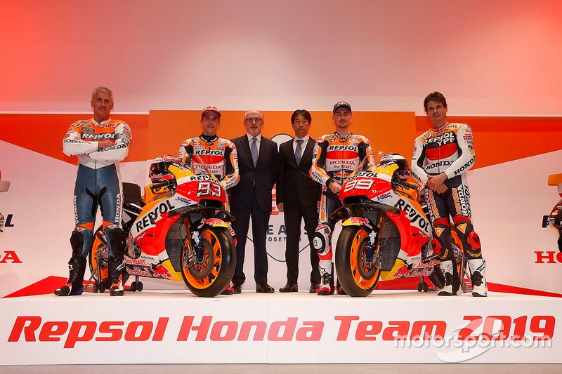 Мік Дуен, Марк Маркес, Repsol Honda Team, Тецухіро Кувата, директор HRC, Хорхе Лоренсо, Алекс Крівілль, Repsol Honda Team