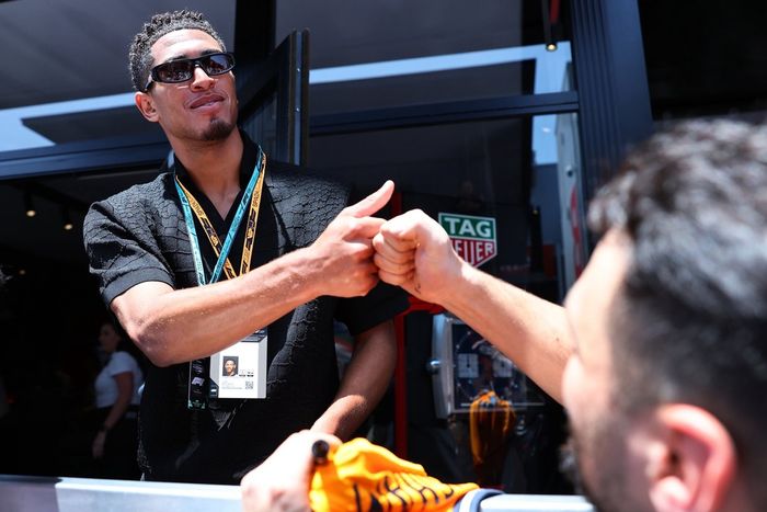Jude Bellingham greets fans in the Paddock