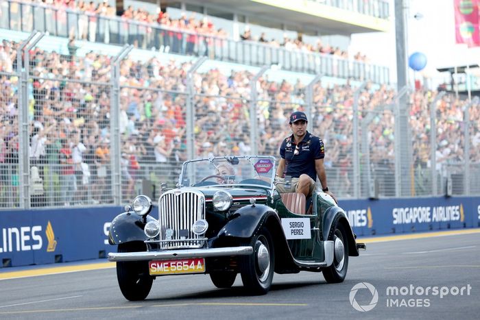 Sergio Pérez, Red Bull Racing durante el desfile de pilotos