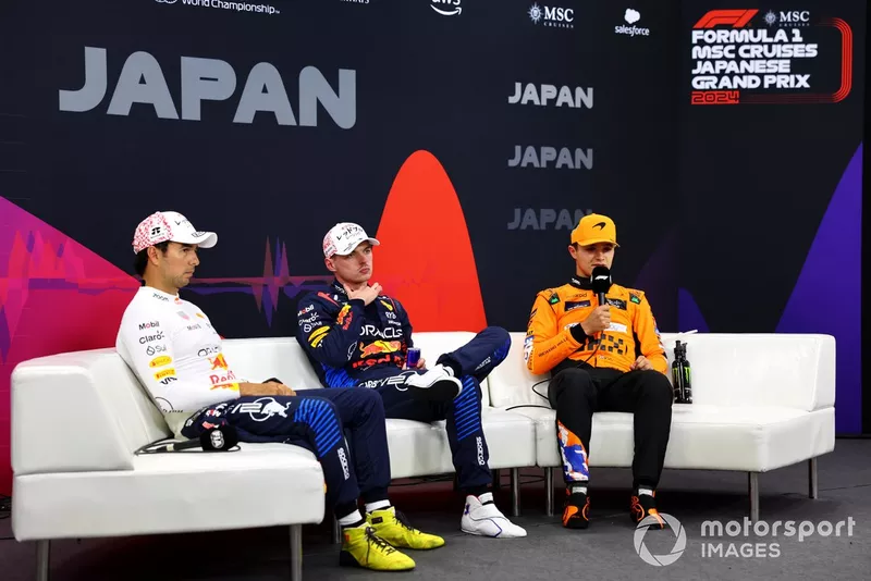 Sergio Perez, Red Bull Racing, Max Verstappen, Red Bull Racing, Lando Norris, McLaren F1 Team