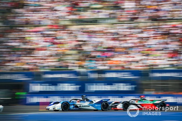 Maximilian Günther, BMW I Andretti Motorsports, BMW iFE.20 battles with Daniel Abt, Audi Sport ABT Schaeffler, Audi e-tron FE06 