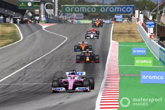 Sergio Pérez, Racing Point RP20, Alex Albon, Red Bull Racing RB16, Carlos Sainz Jr., McLaren MCL35