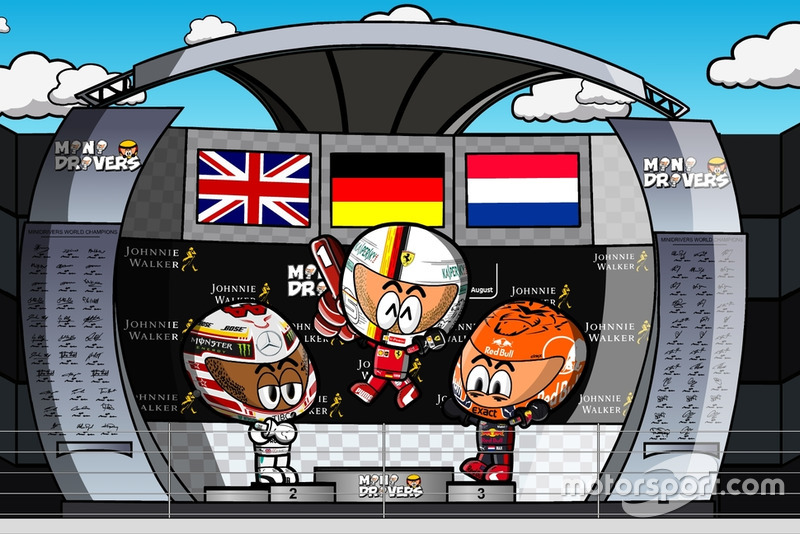 El podio dl GP de Bélgica de Fórmula 1 2018, por MiniDrivers