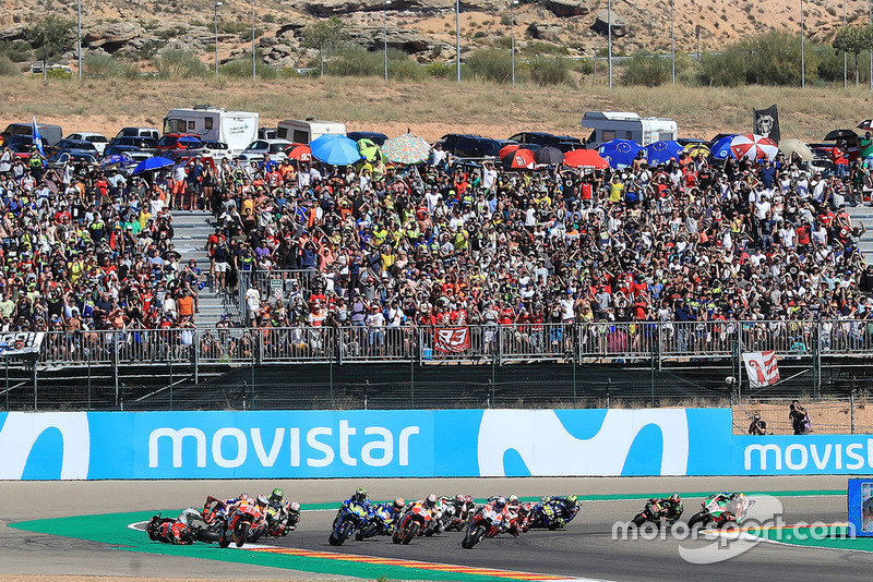 Kecelakaan Jorge Lorenzo, Ducati Team, saat start