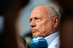 Ron Dennis, McLaren Executive Chairman with the media