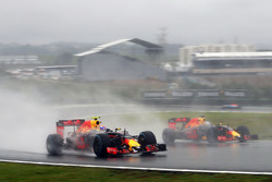 Max Verstappen, Red Bull Racing RB12 and team mate Daniel Ricciardo, Red Bull Racing RB12 battle for