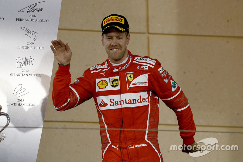 Podium: winner Sebastian Vettel, Ferrari