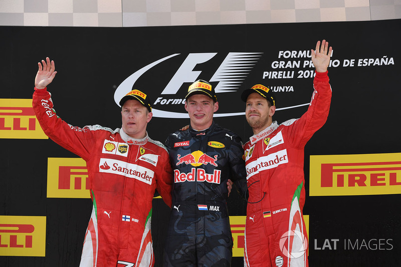 2016: 1. Max Verstappen, 2. Kimi Räikkönen, 3. Sebastian Vettel