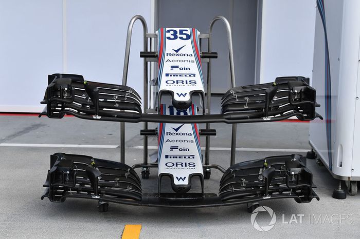 El morro y alerones delanteros del Williams FW41