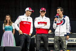 Charles Leclerc, Sauber and Marcus Ericsson, Sauber on stage
