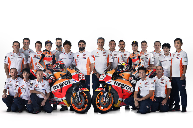 Dani Pedrosa and Marc Marquez, Repsol Honda Team with the team