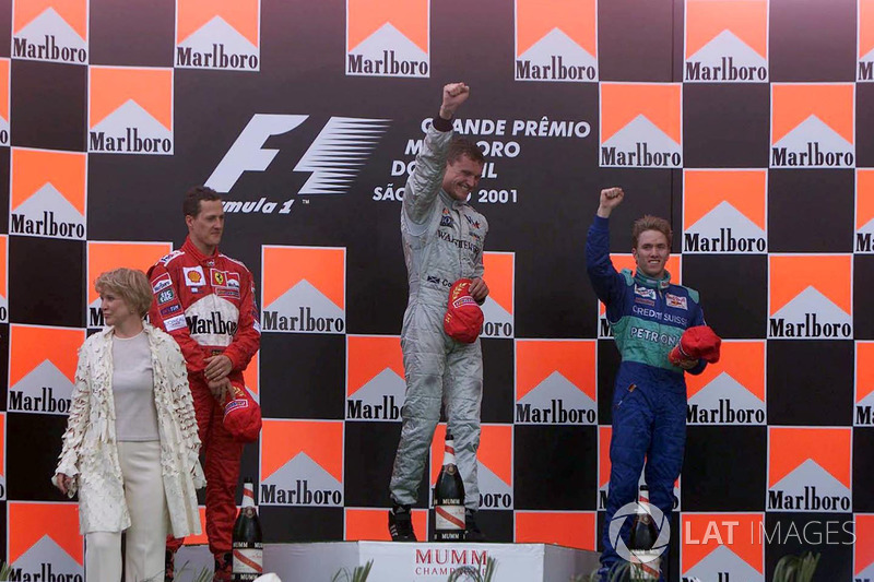 Le podium : Michael Schumacher, David Coulthard et Nick Heidfeld
