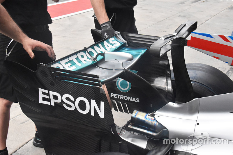 Mercedes AMG F1 W08 rear wing detail