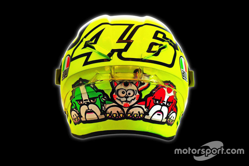 Neuer Helm von  Valentino Rossi, Yamaha Factory Racing