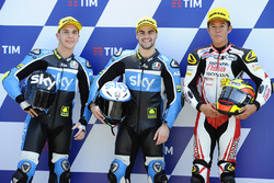 Polesitter Romano Fenati, Sky Racing Team VR46, second place Andrea Migno, Sky Racing Team VR46, third place Khairul Idham Pawi