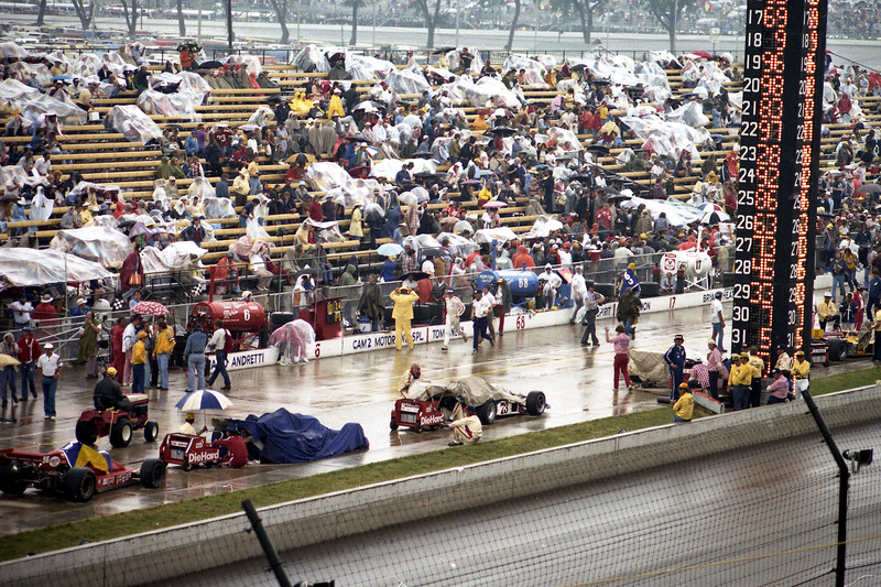 Rain during the race