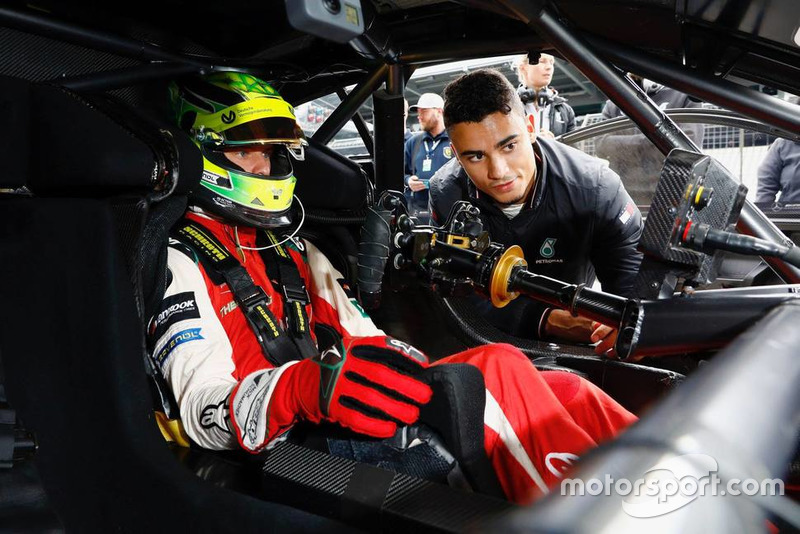 Mick Schumacher in the Mercedes-AMG C63 DTM with Pascal Wehrlein