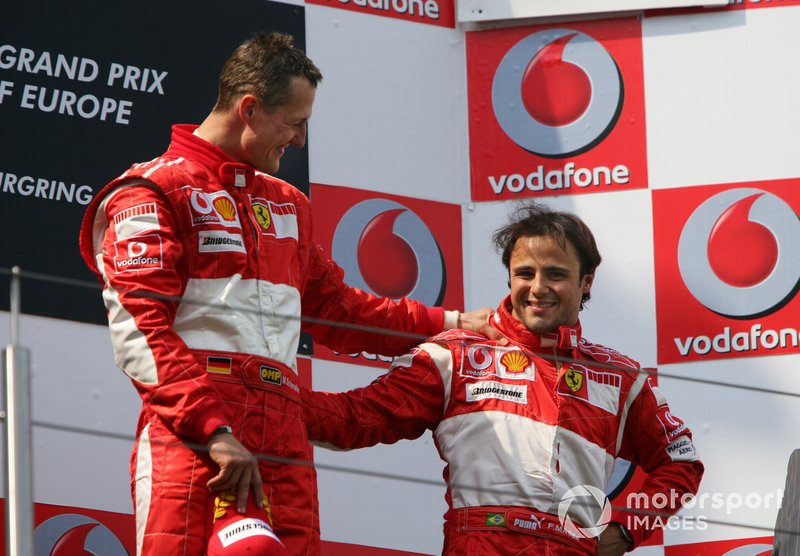 Podio: ganador de la carrera Michael Schumacher, Ferrari, tercer lugar Felipe Massa, Ferrari