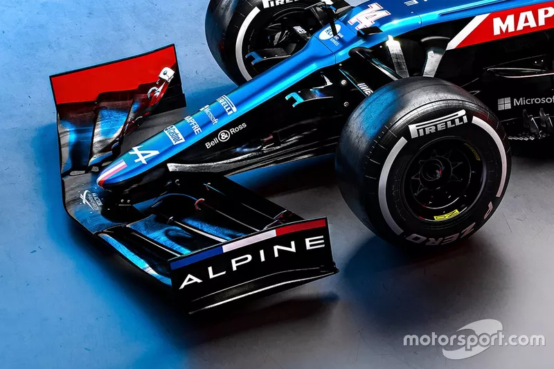 Detalle del alerón delantero del Alpine A521