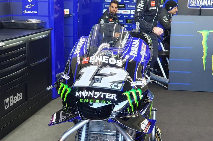 La moto de Maverick Vinales, Yamaha Factory Racing
