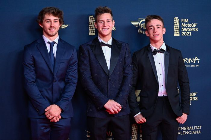 Remy Gardner, Red Bull KTM Ajo, Fabio Quartararo, Yamaha Factory Racing, Pedro Acosta, Red Bull KTM Ajo 