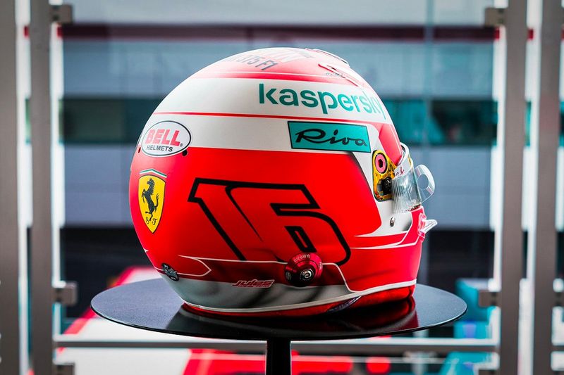 Il casco di Charles Leclerc, Ferrari