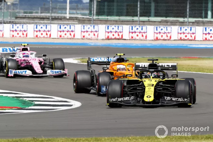 Daniel Ricciardo, Renault F1 Team R.S.20, Lando Norris, McLaren MCL35, Lance Stroll, Racing Point RP20