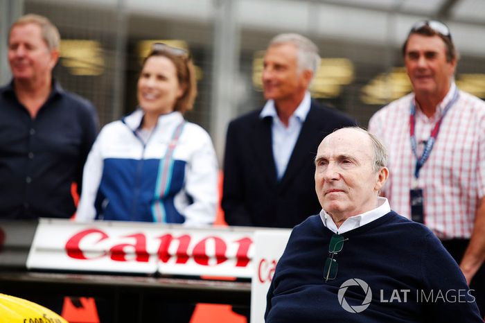 Sir Frank Williams, Martin Brundle, Claire Williams, Riccardo Patrese, Nigel Mansell