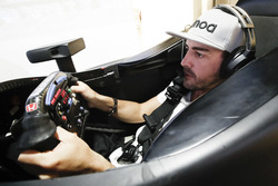 Fernando Alonso in the Honda Performance Development simulator